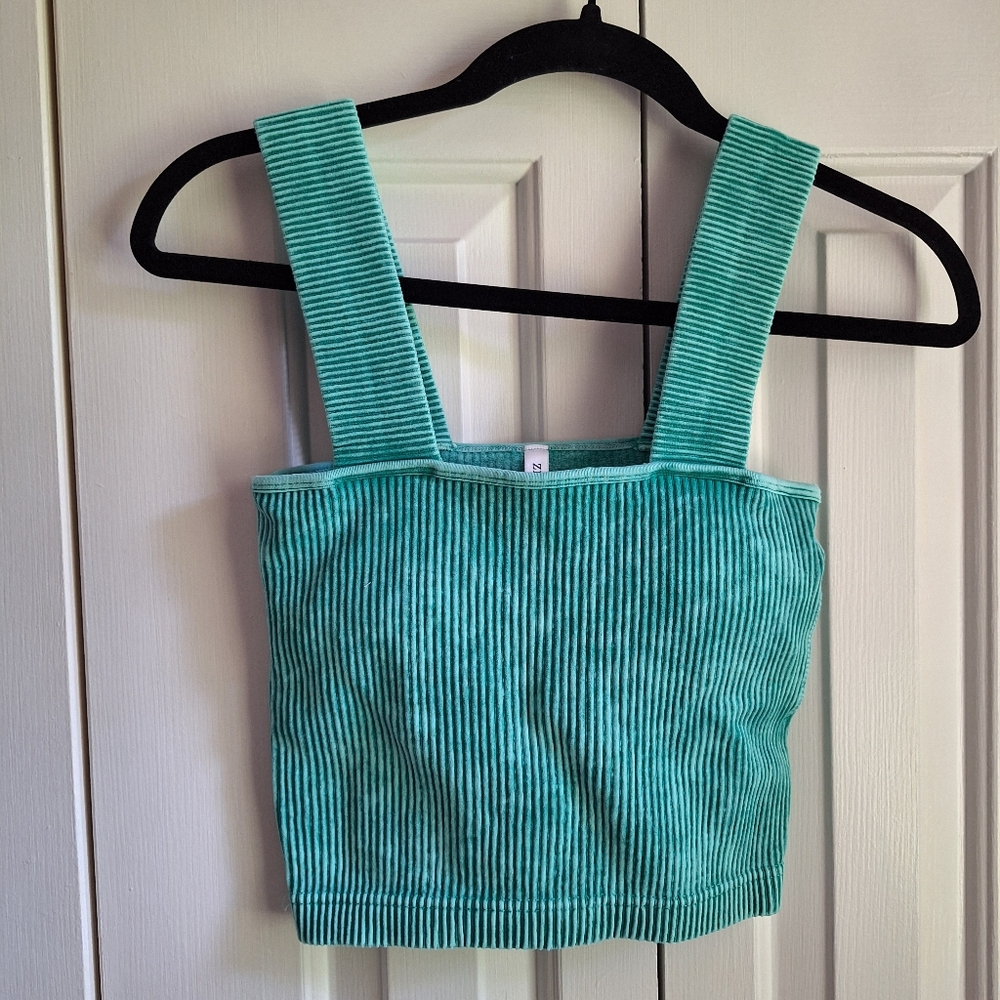 Zenana Ribbed Bralette Top With Removable Pads